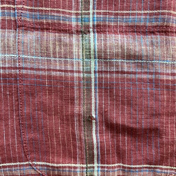 Tommy Bahama 100% Linen Plaid Button Up Shirt Short Sleeve Size L - Picture 6 of 6